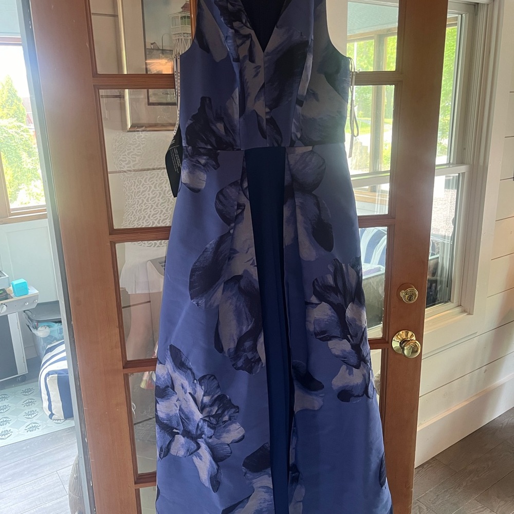 Kay Unger Blue Maxi Dress
